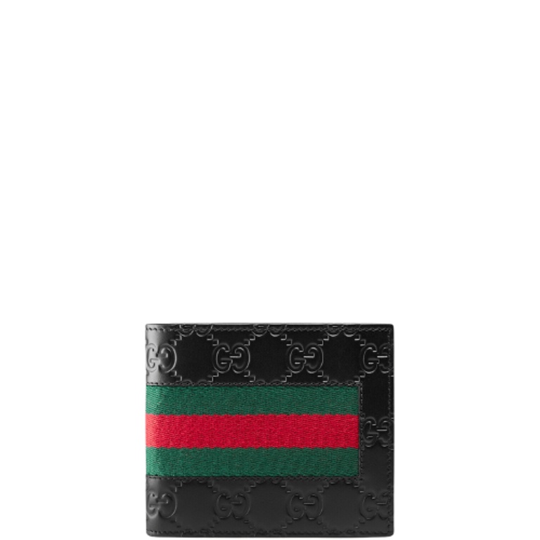 GG SIGNATURE WEB COIN WALLET BLACK 11CM 408826 CWCLN 1060