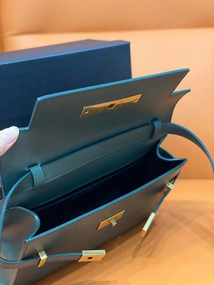 YSSL Manhattan Small Shoulder Bag Dark Green For Women 9.4in/24cm YSL