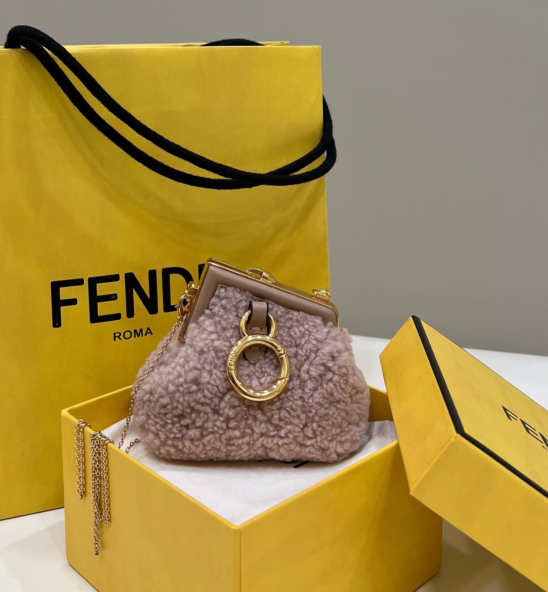 FI First Mini Pink Mink Bag For Woman 11.5cm/4in