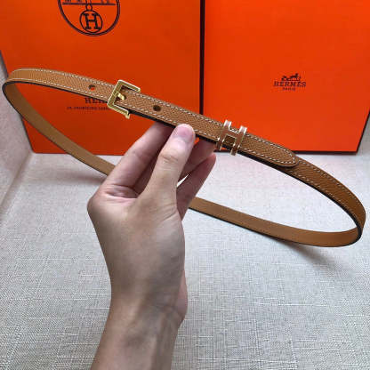 HM LEATHER  BELTS POP H BROWN 15MM