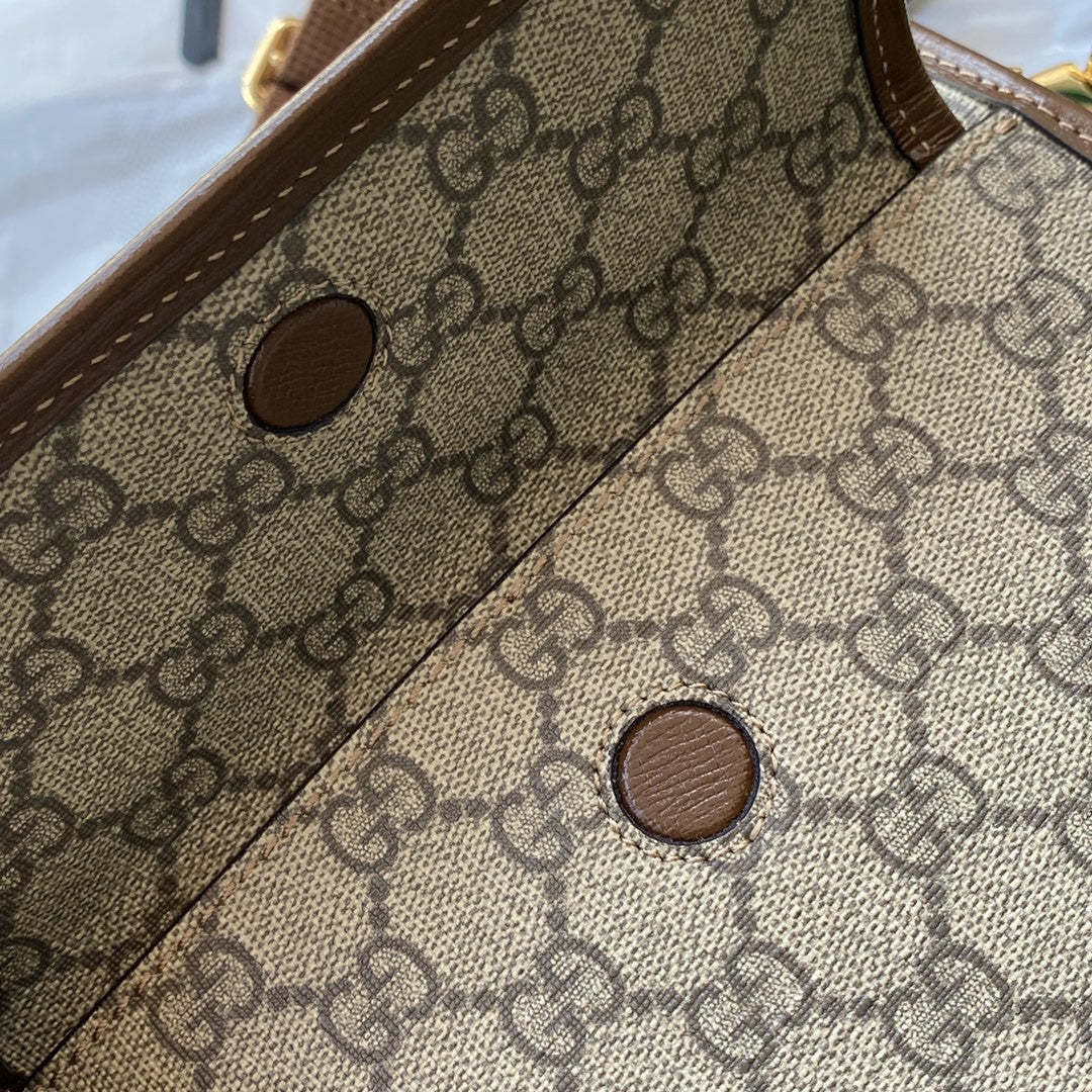 gg Messenger Bag With Interlocking G Beige/Ebony gg Supreme Canvas For Men 8.3in/21cm gg