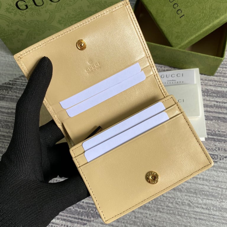 GG HORSEBIT 1955 CARD CASE WALLET 11CM BEGIE 621887 0YK0G 9830