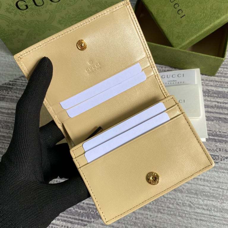 GG HORSEBIT 1955 CARD CASE WALLET 11CM BEGIE 621887 0YK0G 9830