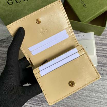 GG HORSEBIT 1955 CARD CASE WALLET 11CM BEGIE 621887 0YK0G 9830