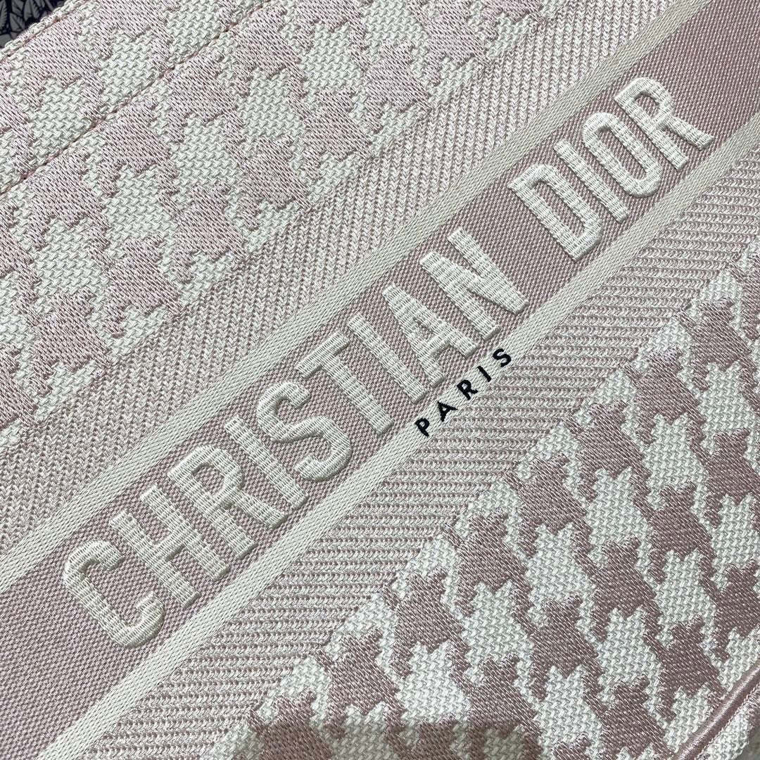 DI Medium Book Tote Pastel Houndstooth Embroidery, Pastel, For Women Women’s Handbags, Shoulder Bags, 36cm CD