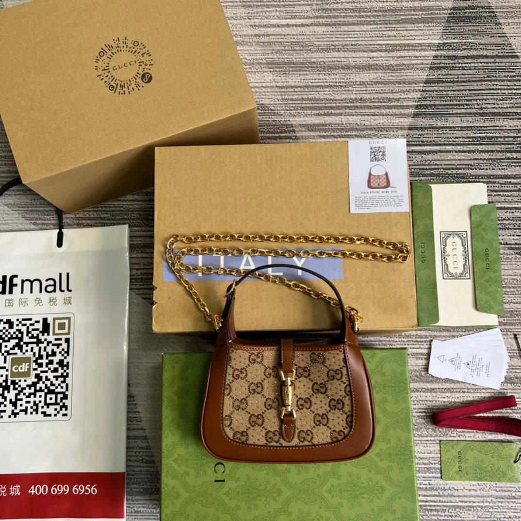 gg Jackie 1961 Mini gg Shoulder Bag Beige For Women, Women’s Bags 7.5in/19cm gg 675799 21HRG 2687