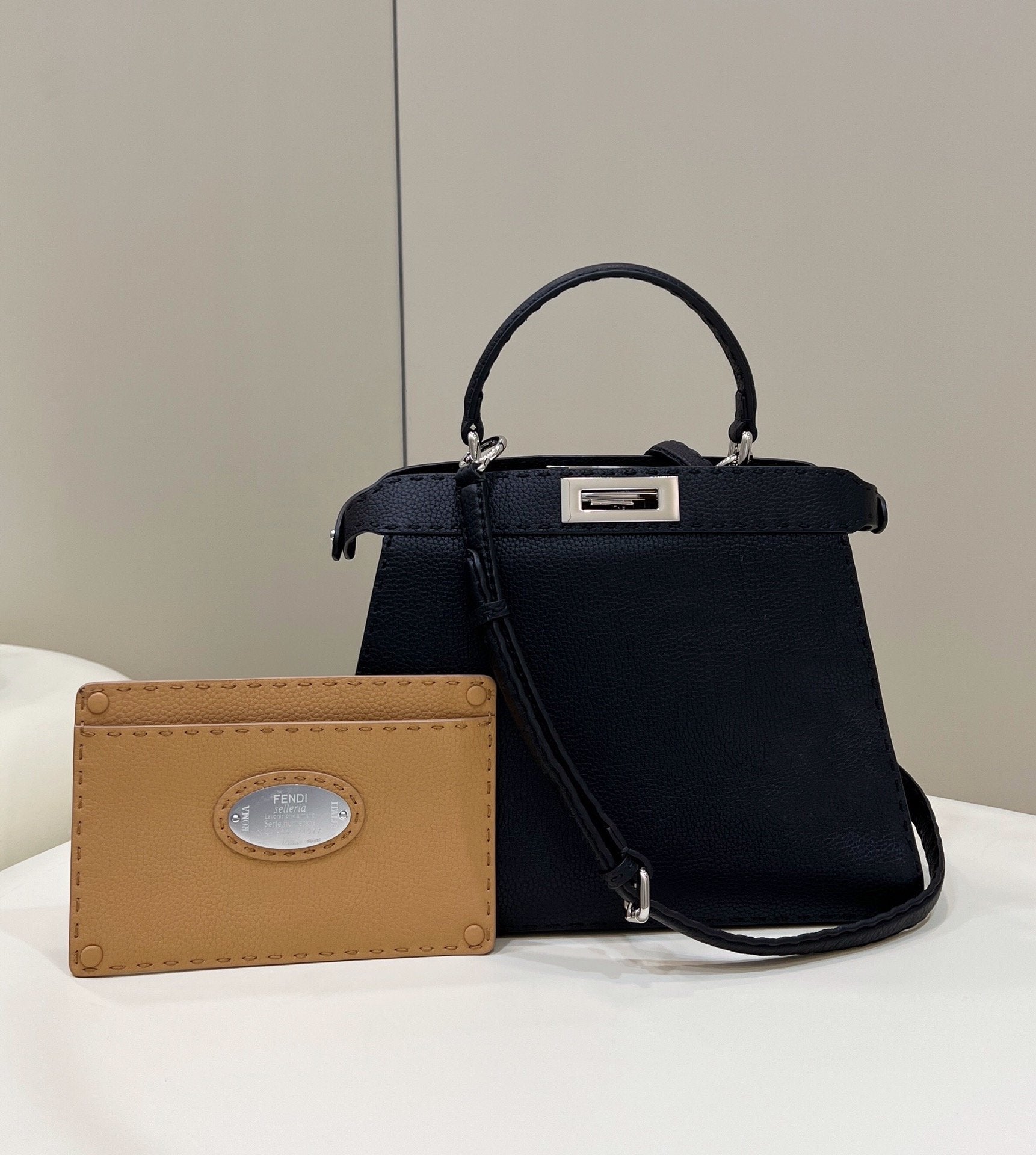FI Peekaboo ISeeU Medium Black For Women, Women’s Handbags, Shoulder Bags 13.1in/33.5cm FF