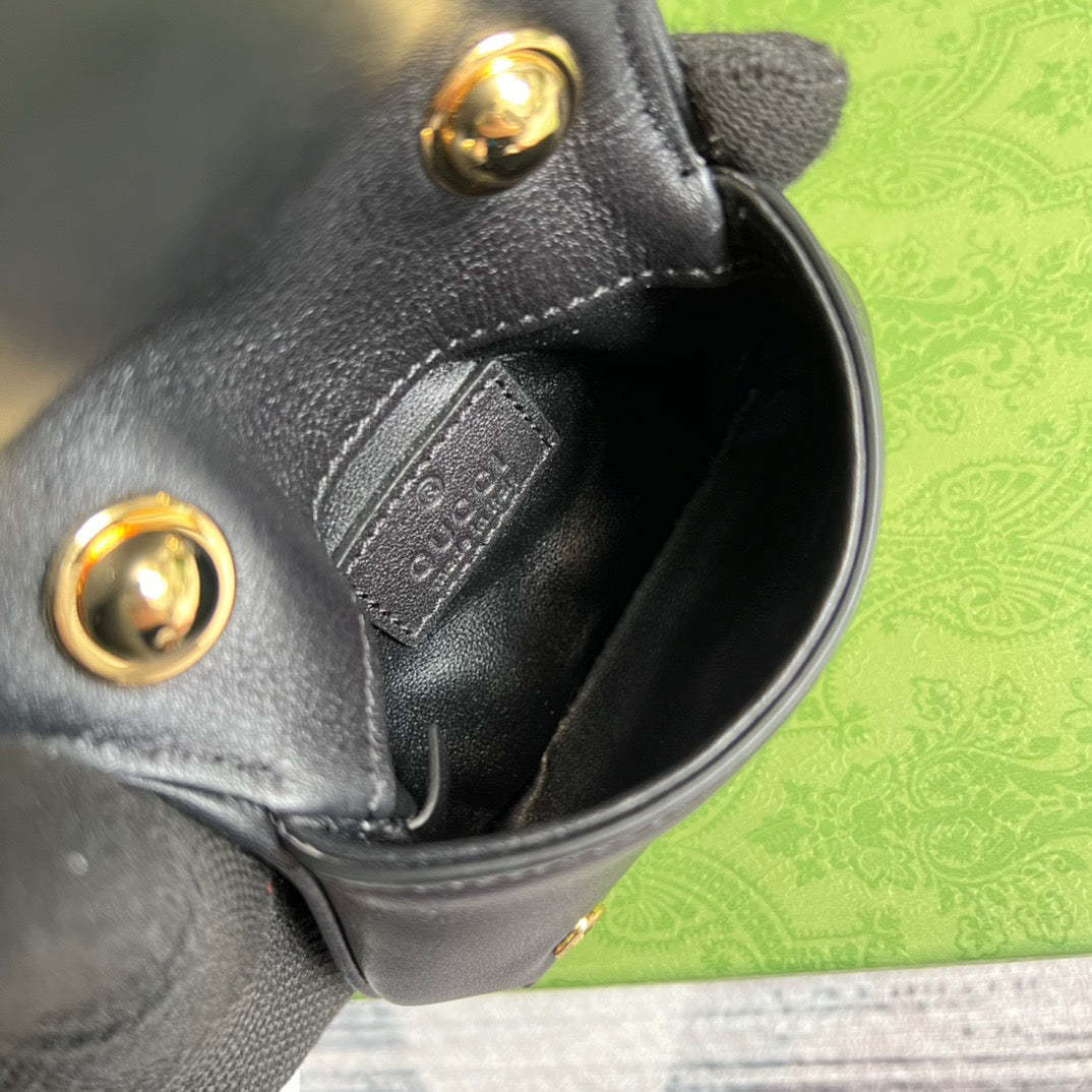 gg Blondie Card Case Wallet Black For Women, Women’s Bags 4.5in/12cm gg ‎698635 UXX0G 1000