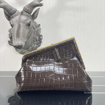 FI First Small Gray Crocodile Bag For Woman 26cm/10in