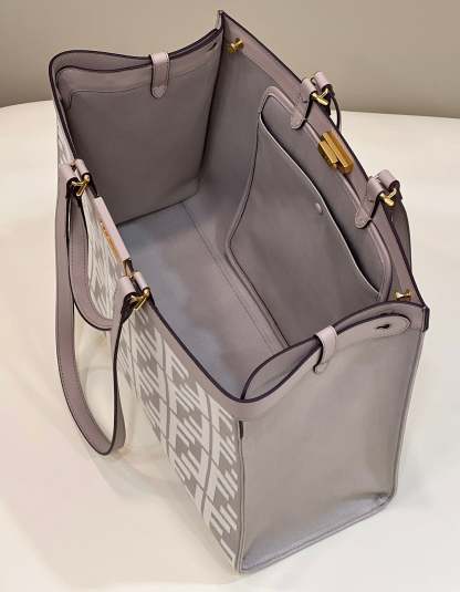 FI X-Tote White canvas FF bag For Woman 41cm/16in 8BH374AKKYF1HZ1