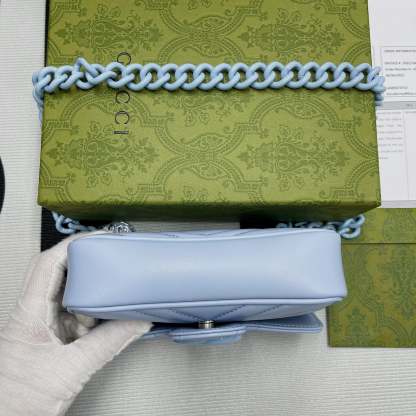 gg Marmont Super Mini Bag Blue For Women, Women&#8217;s Bags 6.2in/17cm gg