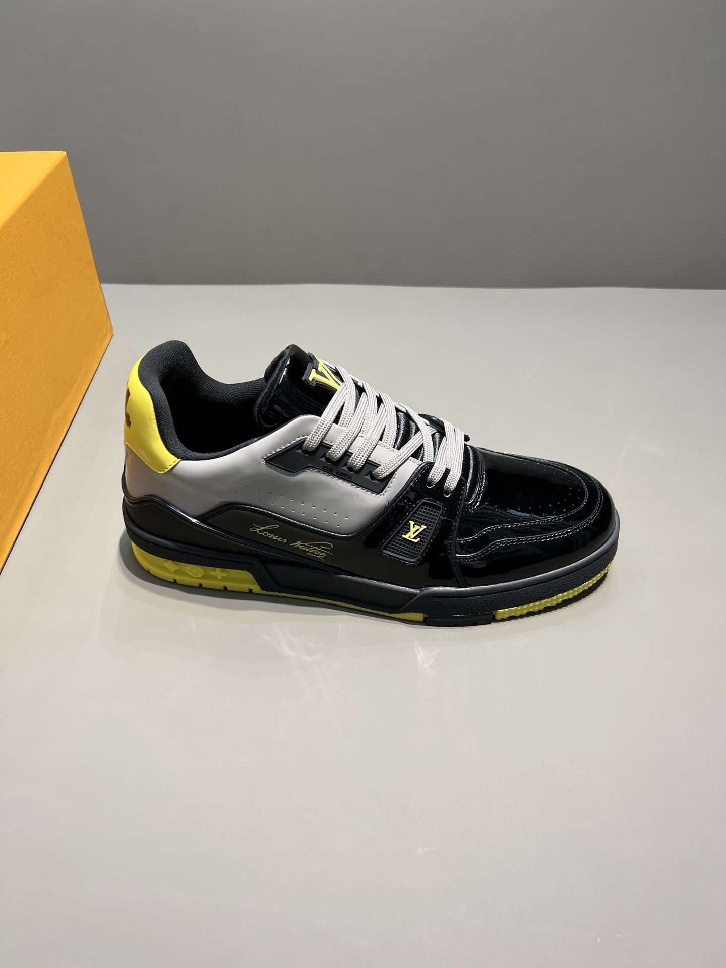 LUV TRAINER SNEAKER PATENT CANVAS BLACK VIRGIL ABLOH