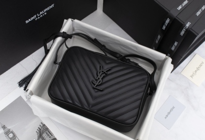 YSL LOU CAMERA BAG IN QUILTED BLACK NOIR LEATHER 23CM 612544DV7081000