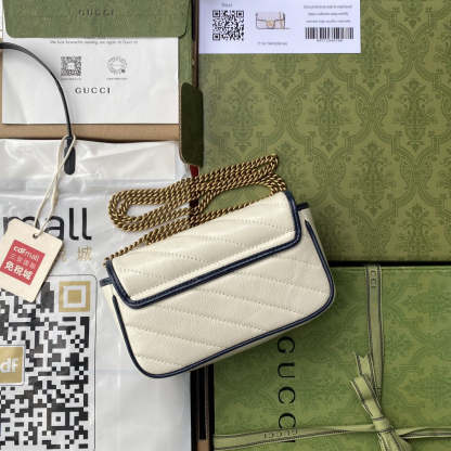 gg Marmont Super Mini Bag White For Women 6in/16cm gg