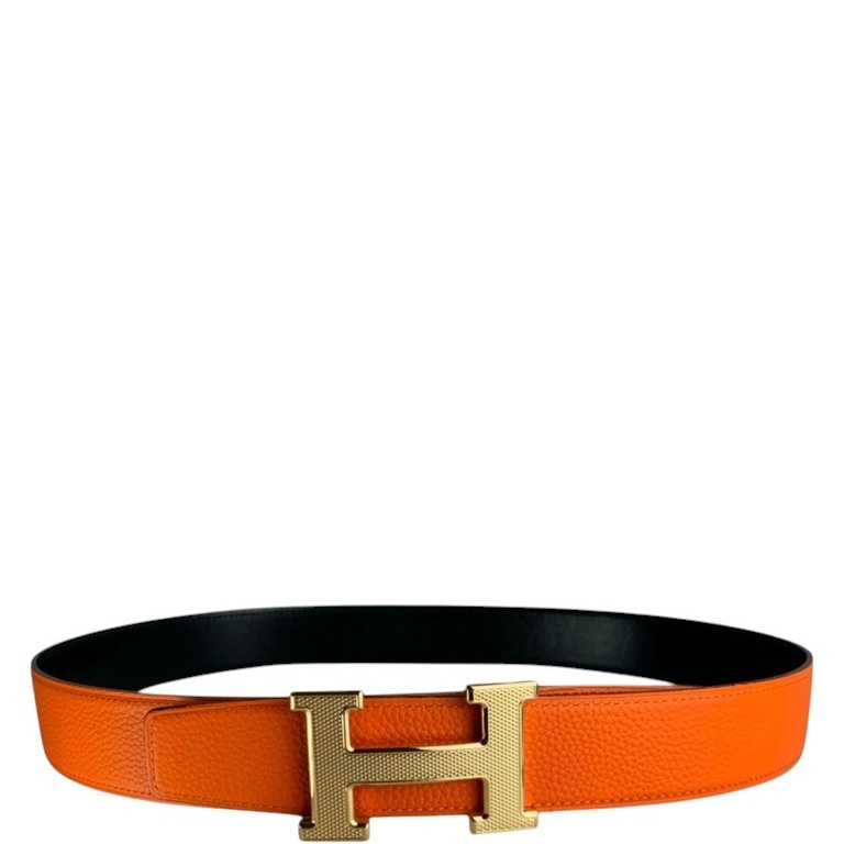 HM BELT TOGO SWIFT GOLD BUCKLE ORANGE 38MM