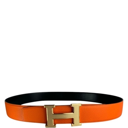 HM BELT TOGO SWIFT GOLD BUCKLE ORANGE 38MM