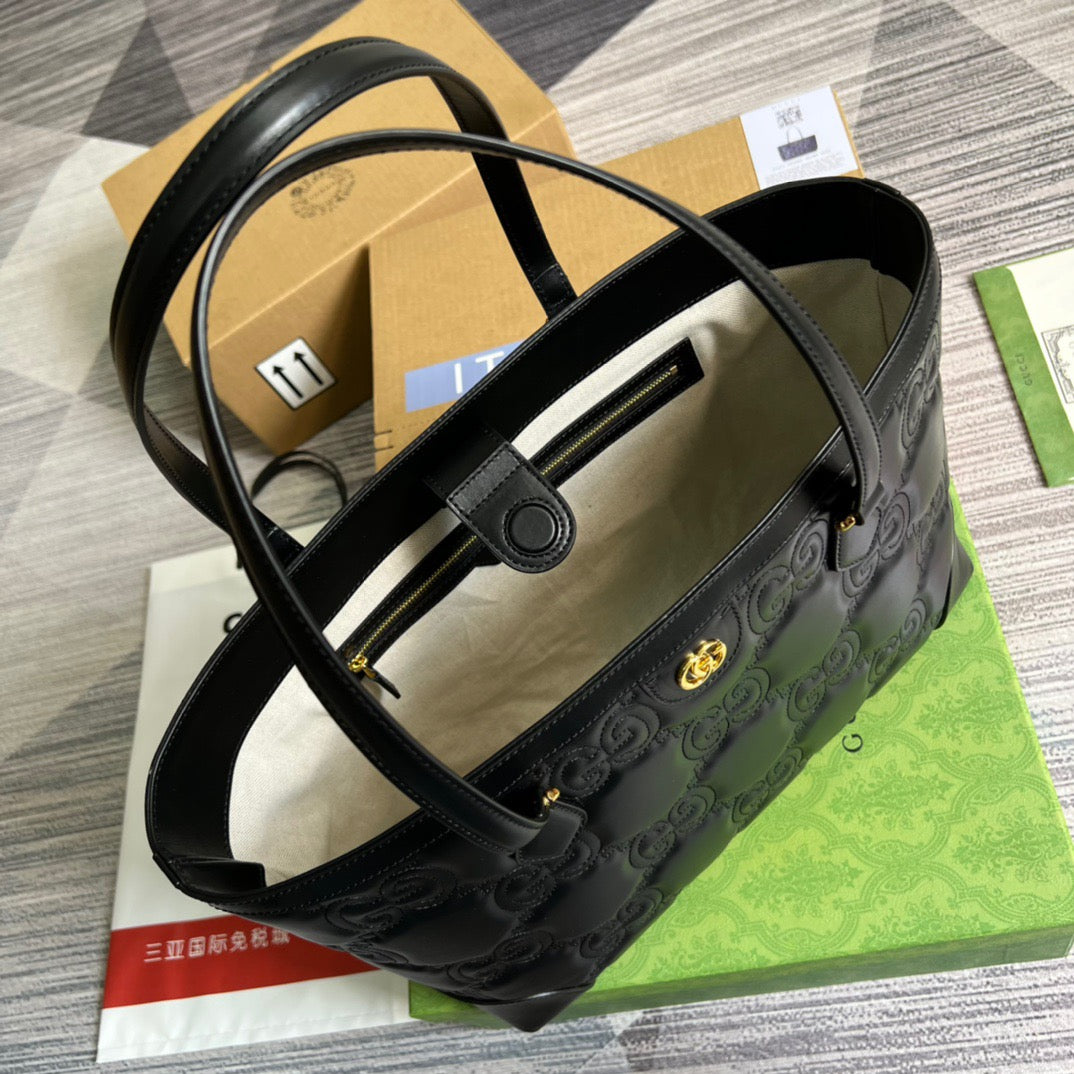 gg  Medium Tote Black For Women, Women’s Bags 15in/38cm gg ‎631685 UM8IG 1000