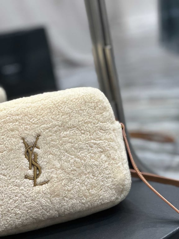 SAINT LAURENT LOU CAMERA BAG IN MERINO SHEARLING BEIGE HIGH QUALITY