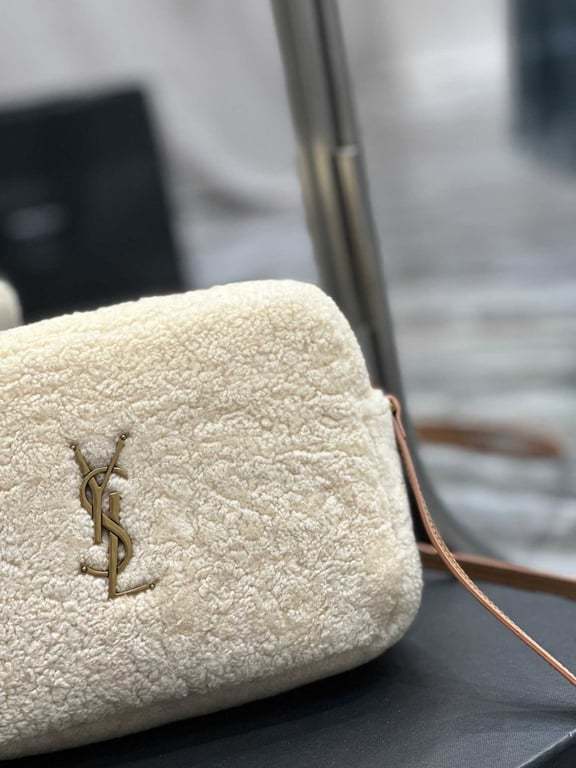 SAINT LAURENT LOU CAMERA BAG IN MERINO SHEARLING BEIGE HIGH QUALITY
