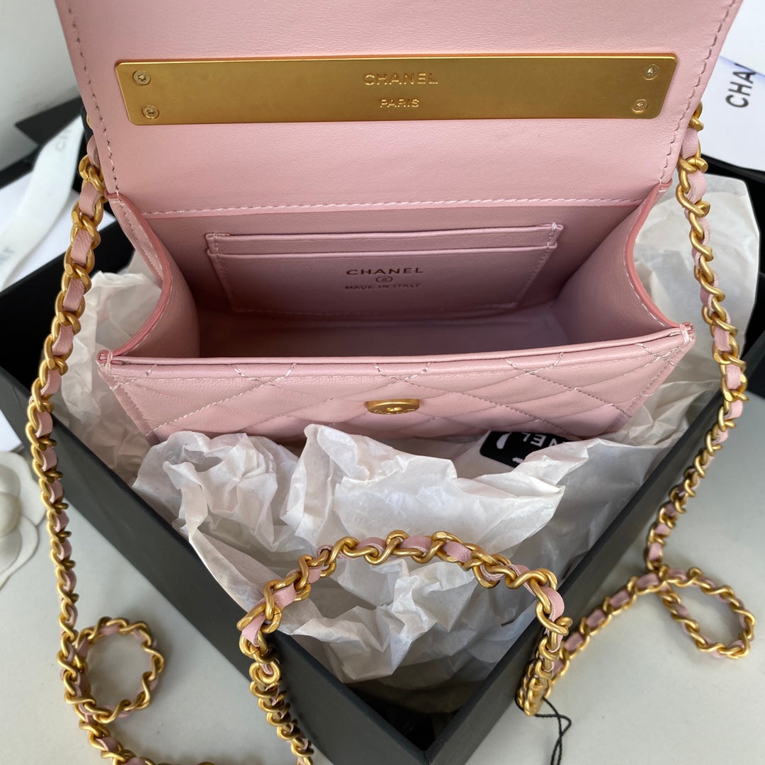 Chanel Clutch With Chain Gold Hardware PiNike For Women, Women’s Handbags, Shoulder Bags 5.7in/14.5cm