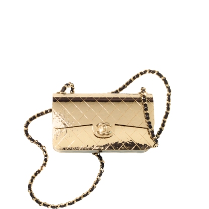 CC FLAP BAG GOLD METAL 18CM