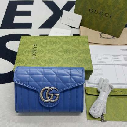 gg Marmont Super Mini Bag Blue For Women, Women’s Bags 6.2in/17cm gg 476433 DTD5F 4340