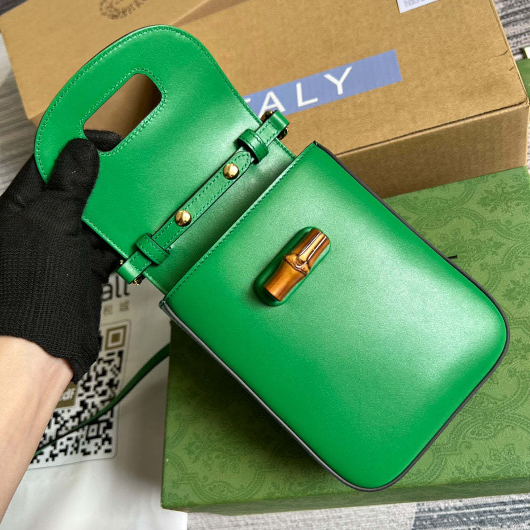 gg Bamboo Mini Handbag Green For Women, Women’s Bags 6.2in/16cm gg