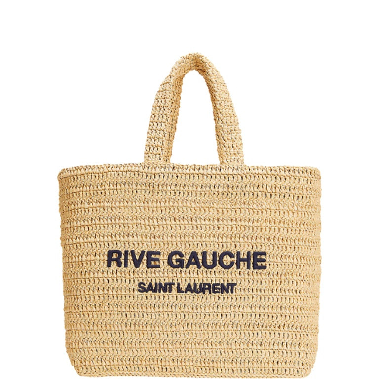 SAINT LAURENT TOTE RIVE GAUCHE RAFFIA CROCHET