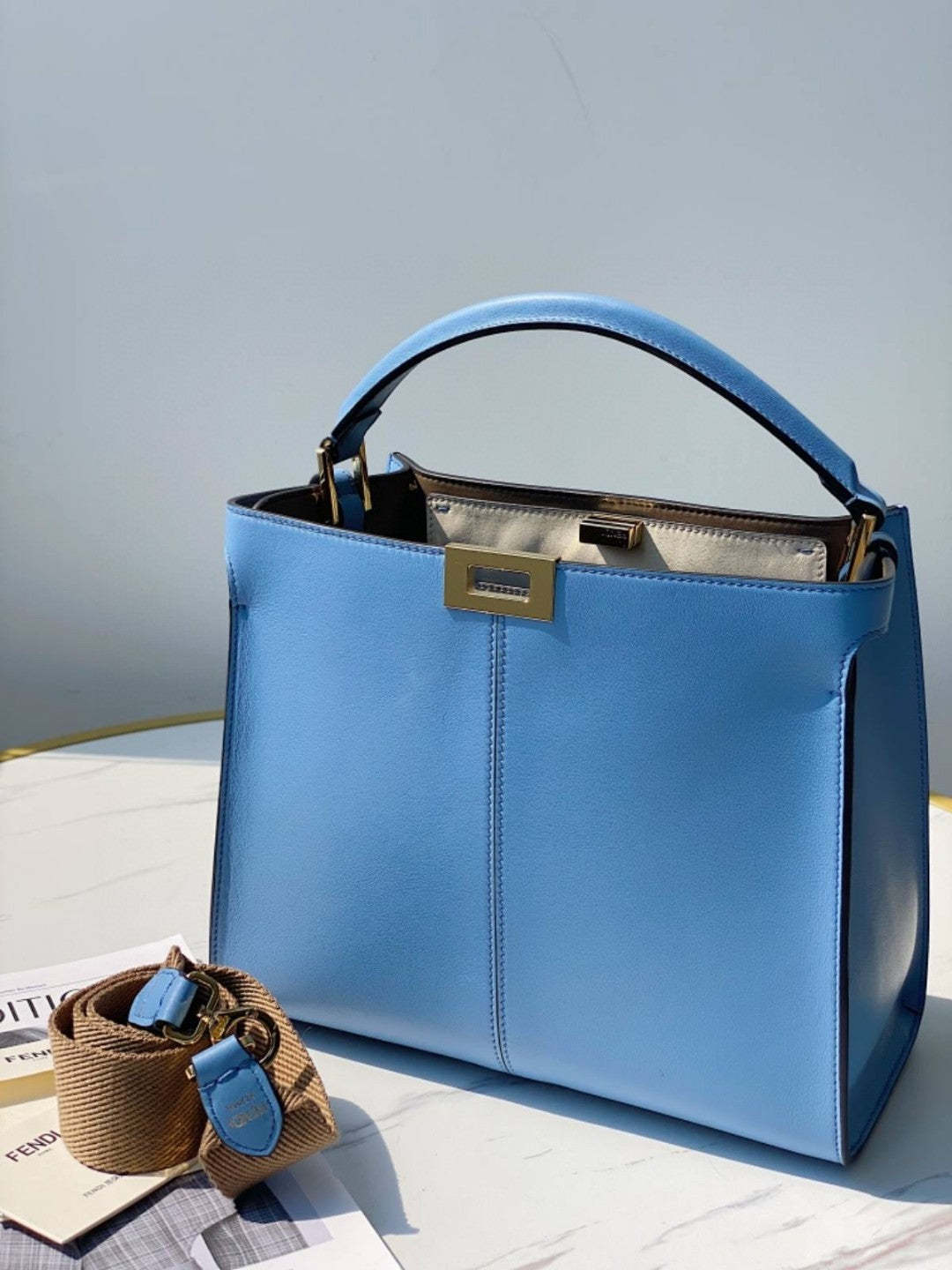 FI Peekaboo X-Lite Tote Medium Blue Bag For Woman 30cm/12in