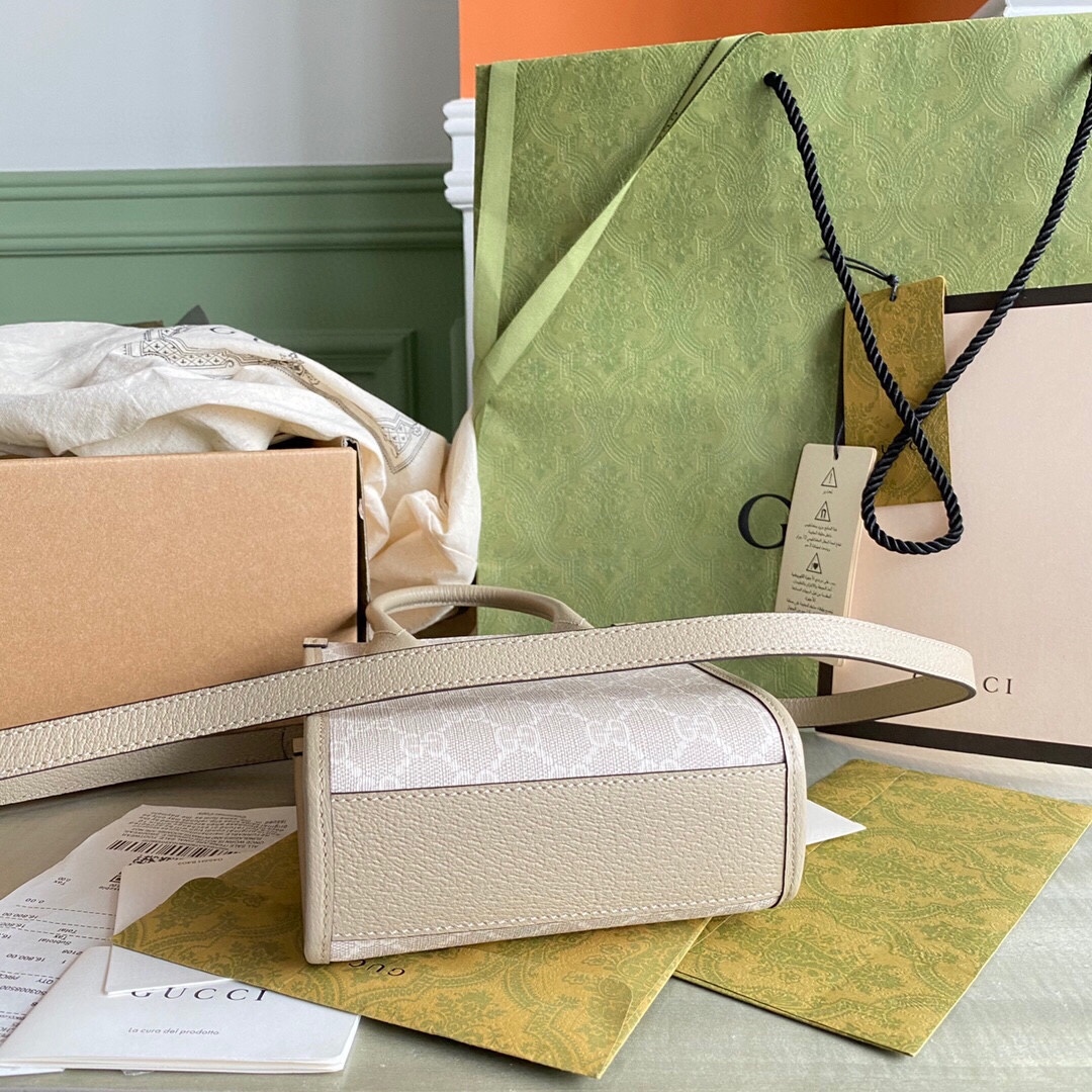 GG MINI TOTE BAG WITH INTERLOCKING G SUPREME CANVAS 671623 UULBT 9683