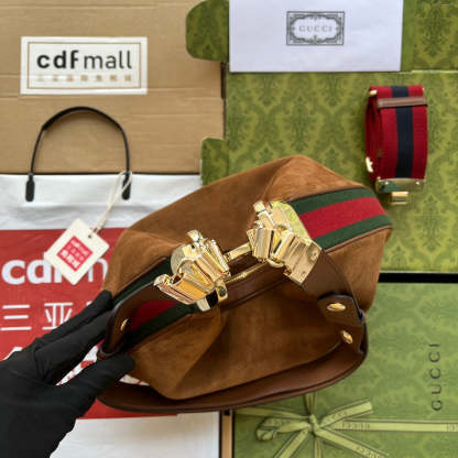 gg Atache Large Shoulder Bag Dark Brown For Women, Women’s Bags 13.8in/35cm gg ‎‎702823 DVVKG 2664