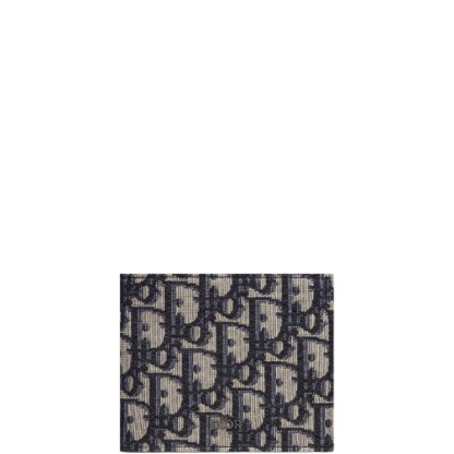 dir WALLET BEIGE AND BLACK OBLIQUE JACQUARD 11CM 2OBBH027YSE H05E