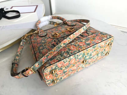 gg Horsebit 1955 Small Top Handle Bag Printing Liberty For Women 10in/25cm gg 620850