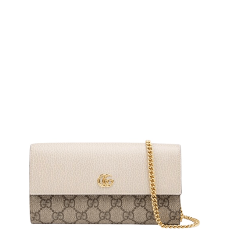 GG MARMONT WALLET WITH CHAIN BEIGE 19CM