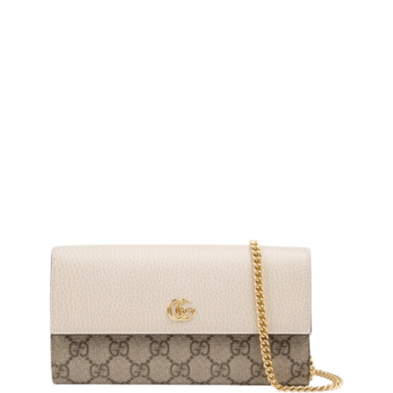 GG MARMONT WALLET WITH CHAIN BEIGE 19CM