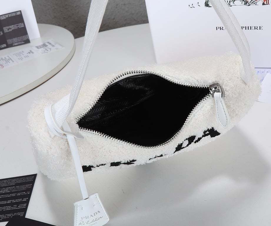 PR RE-EDITION 2000 TERRY MINI BAG WHITE 22CM 1NE515 2DXO F0964