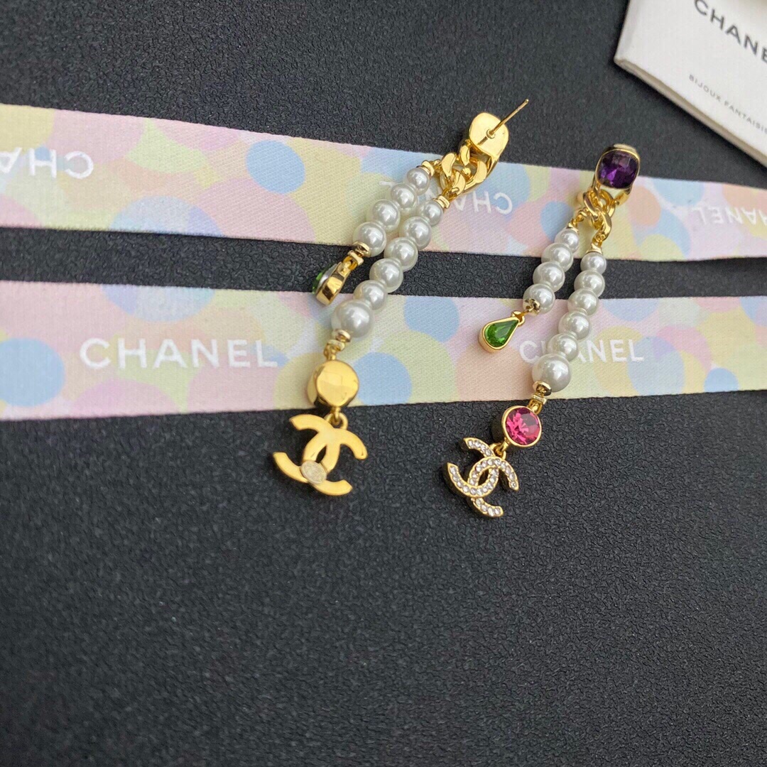CC CC STRASS DROP EARRINGS
