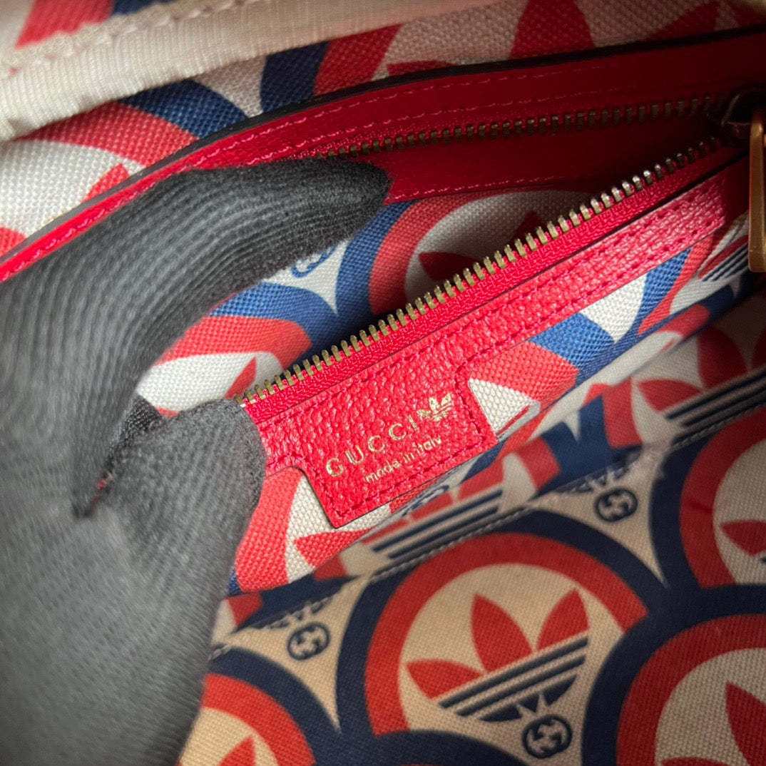 gg x Adidas Mini Duffle Bag Red For Women, Women’s Bags 12.4in/32cm gg 702397 U3ZCT 6563