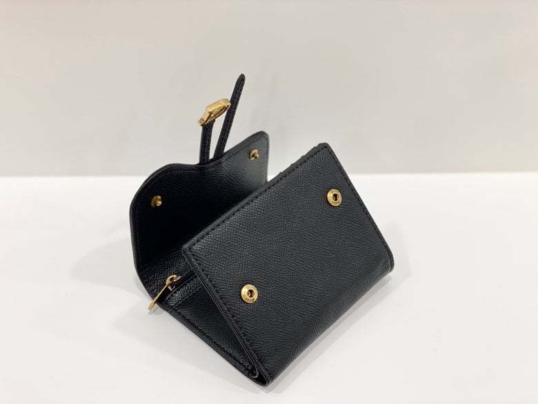 dir SADDLE LOTUS WALLET BLACK GOATSKIN 11CM S5652CCEH M900