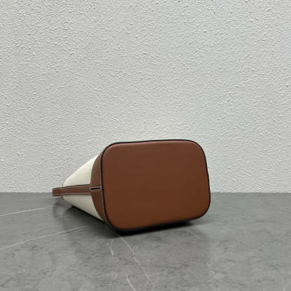 CE Small Bucket Cuir Triomphe In Textile Natural / Tan For Women 9in/22cm 198242EFL.02NT