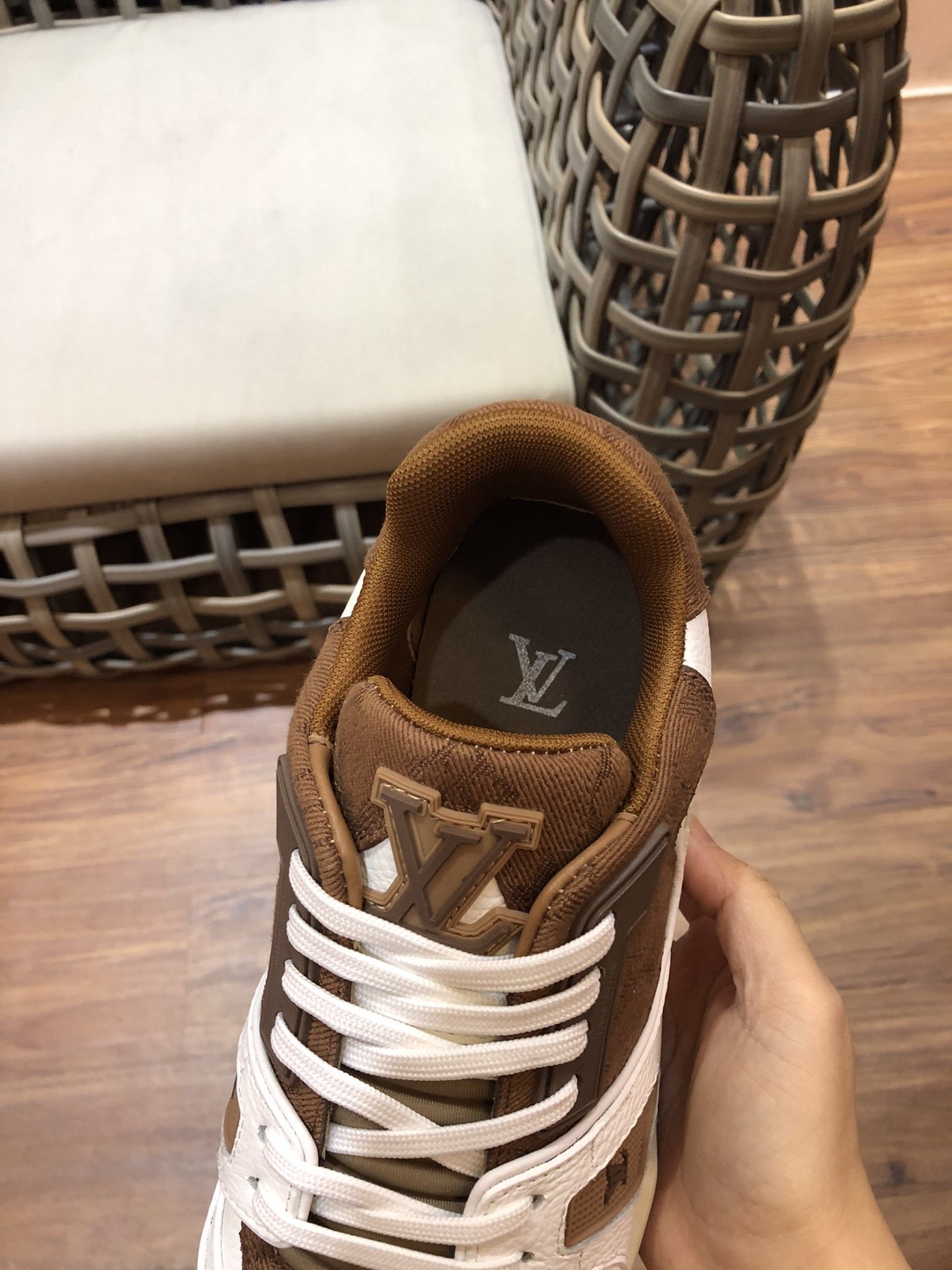 LUV TRAINER SNEAKER RUBBER MONOGRAM WHITE/BROWN VIRGIL ABLOH