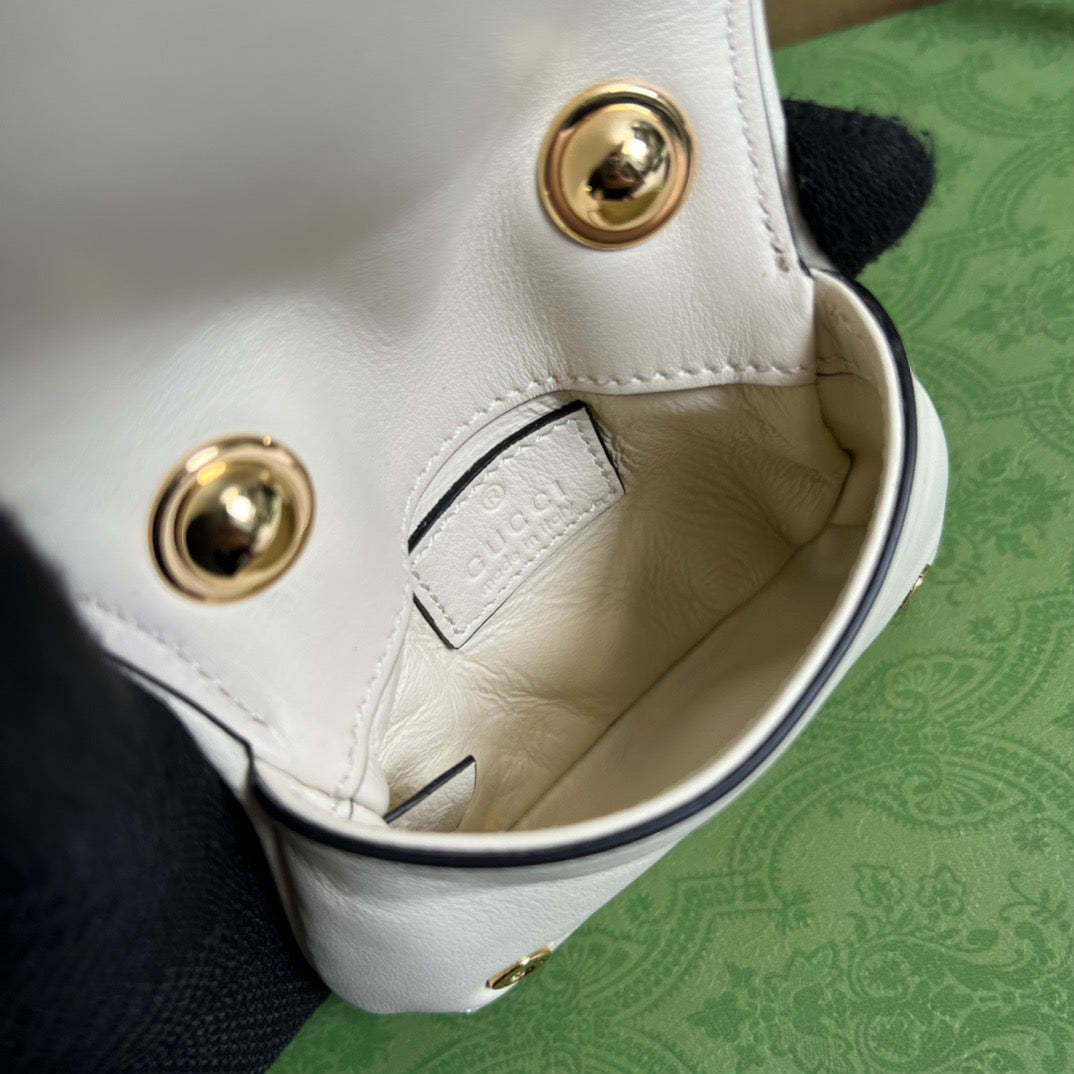 gg Blondie Card Case Wallet White For Women, Women’s Bags 4.5in/12cm gg 698635 UXX0G 9022