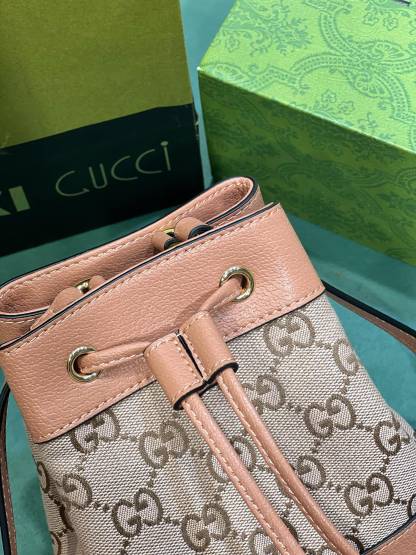 GG OPHIDIA GG MINI BUCKET BAG PINK 18CM 550620 FACC5 5748