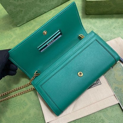 gg Diana Chain Wallet With Bamboo Green For Women, Women’s Bags 7.4in/19cm gg
