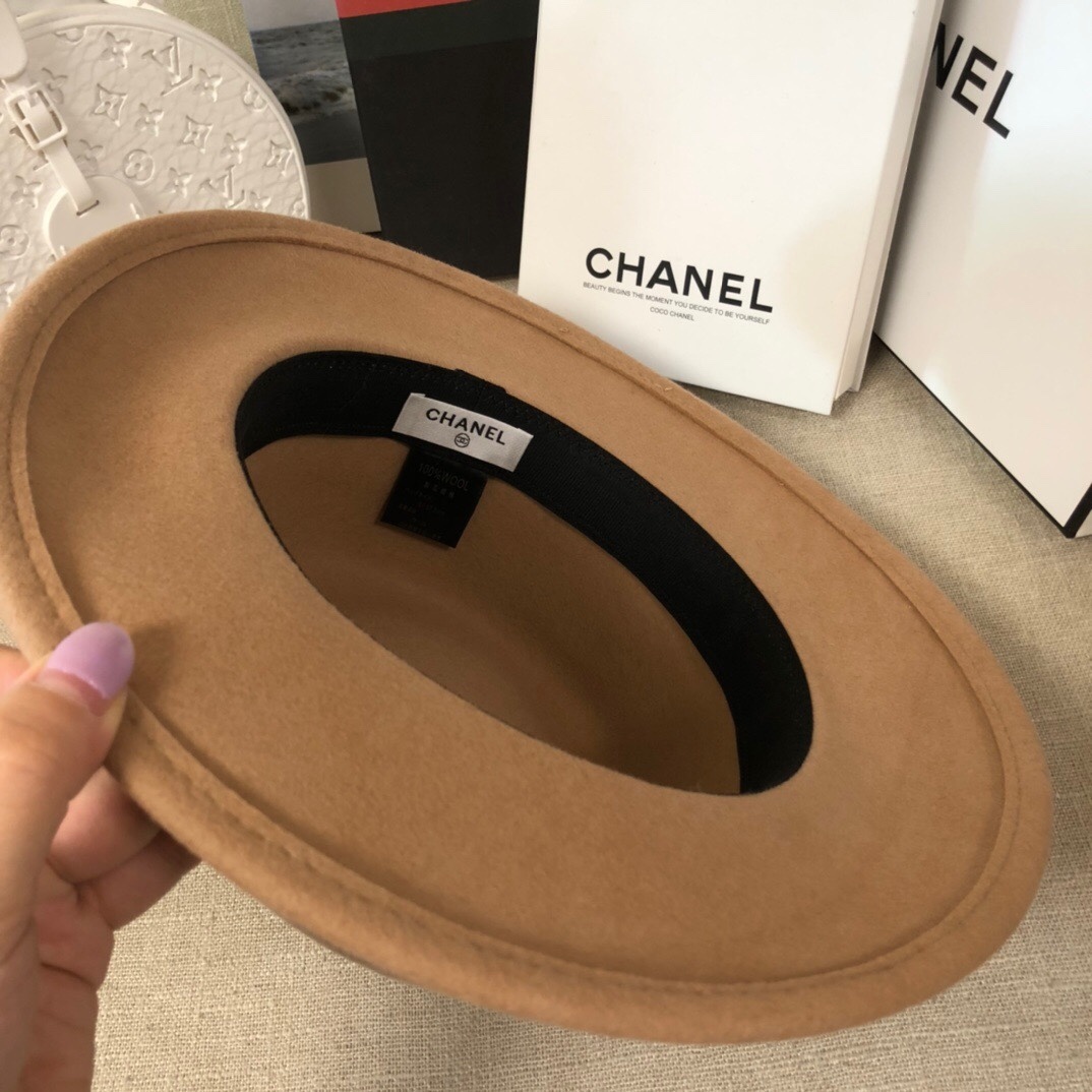 CC CC WIDE BRIM WOOL HAT BROWN