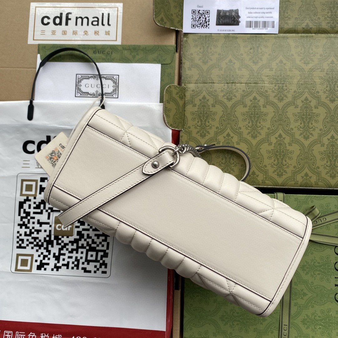gg Marmont Small Tote Bag White Matelasses For Women 10.4in/26.5cm gg