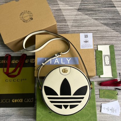 gg x Adidas Ophidia Shoulder Bag White For Women, Women&#8217;s Bags 8.6in/22cm gg 702626 DJ24T 8847