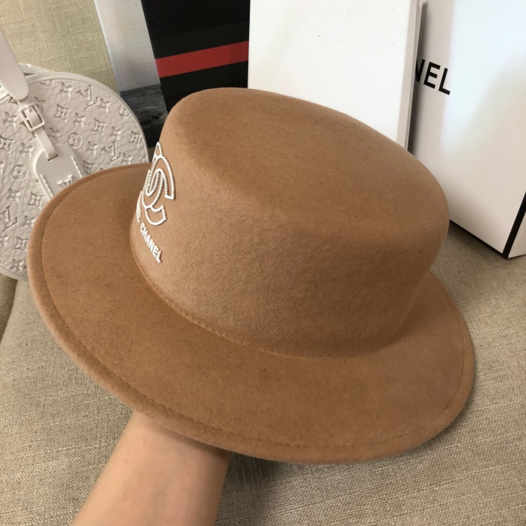 CC CC WIDE BRIM WOOL HAT BROWN