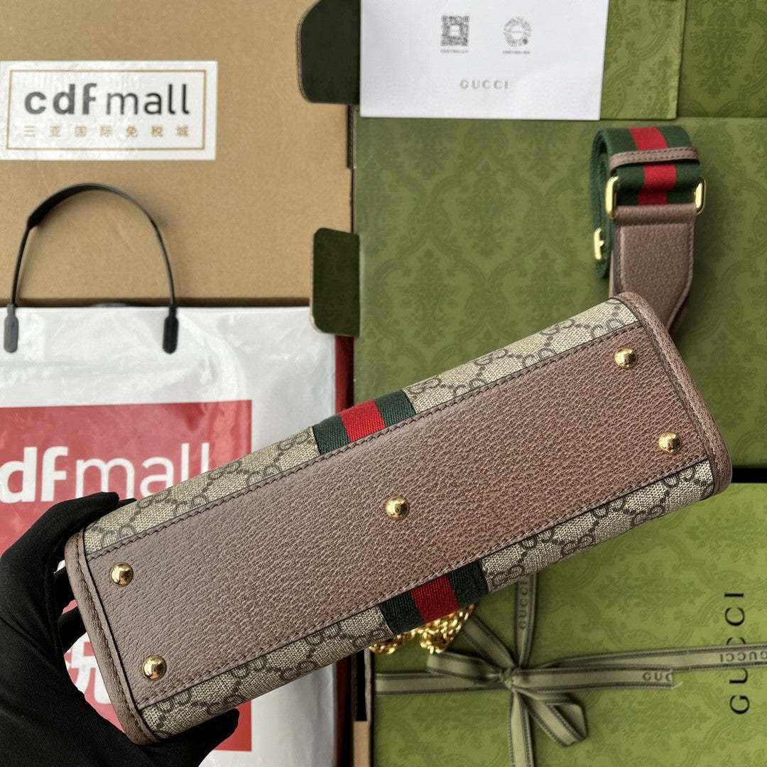 gg Ophidia Small Tote With Web Black For Women 10in/26cm gg 693724 96IWO 8745