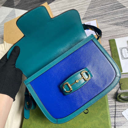 gg Horsebit 1955 Shoulder Bag Blue For Women, Women’s Bags 9.8in/25cm gg